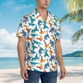 thumbnail image 5 of Daiia Block Dinosaur Hawaiian Shirt for Men Gentle Cotton Regular Short Sleeve Casual-Medium, 5 of 9