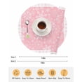 thumbnail image 6 of 13 Inch Round Placemats Set of 4, Snowflakes Christmas Non Slip Heat Insulation PP Table Mats, Pink Xmas Winter Vintage Washable Place Mats for Kitchen Dining Party Table Decor, 6 of 7