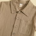 thumbnail image 6 of Nmmacb Toddler Baby Boys Shorts Set Solid Color Shirt Short Sleeve Button Down Top Shorts Summer Outfits Clothes 6M-4 Years, 6 of 9