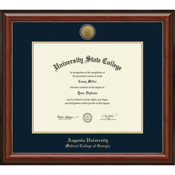 Augusta University Medical College of Georgia Diploma Frame, Document Size 17" x 14"