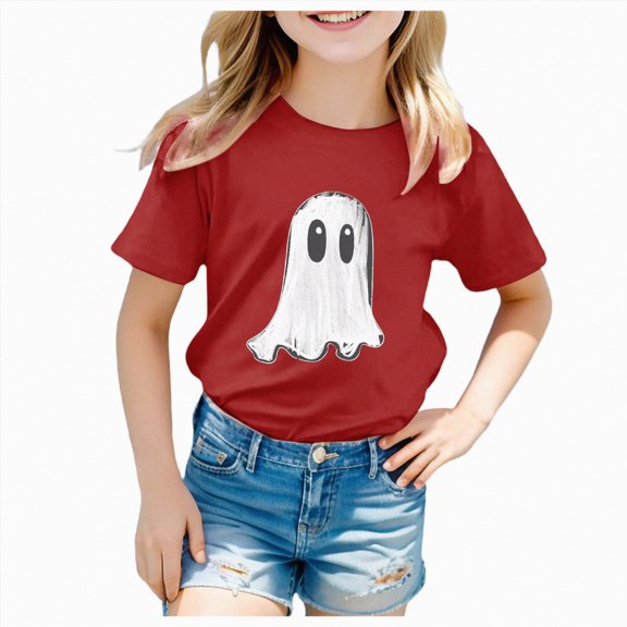 boobe Toddler Girls Halloween Shirt Cute Tee Tops Spooky Season Fall Clothes