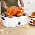 thumbnail image 4 of Electric Roaster, Roaster Oven 26 Quart with Self-Basting Lid, Turkey Roaster Oven with Removable Pan and Rack, Adjustable Temperature Control Powerful 1450W Stainless Steel Roaster Oven, White, 4 of 7