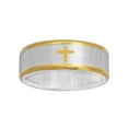 thumbnail image 3 of Men's Stainless Steel Two-Tone 7MM Lord's Prayer Wedding Band - Mens Ring, 3 of 4