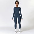 thumbnail image 7 of Feekit Women's 2-Piece Workout Set, Long Sleeve Backless Top & High Waist Athletic Pants, Quick-Dry Running & Yoga Tracksuit, 7 of 7