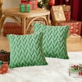 thumbnail image 2 of chaungfeng Soft Decorative Throw Pillow Covers 18 X 18 Inches, Plush Neutral Square Leaf Velvet Cushion Cases for Couch Sofa Bedroom Car Home Decor (Green), 2 of 6