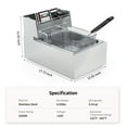 6.3Qt Electric Deep Fryer, 2500W Stainless Steel Electric Fryers with