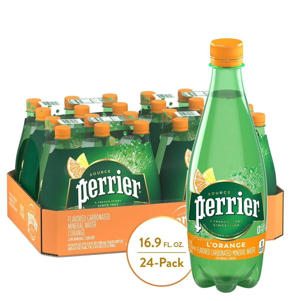 Perrier L'Orange Flavored Carbonated Mineral Water (Lemon Orange Flavor