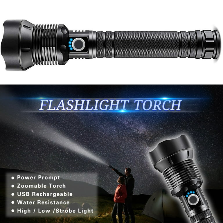 6000 Lumen Rechargeable Waterproof Twist Focus LED Flashlight