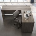 thumbnail image 4 of Pemberly Row 42" Engineered Wood Adjustable Desk L/R Return in Hudson Elm/Brown, 4 of 7