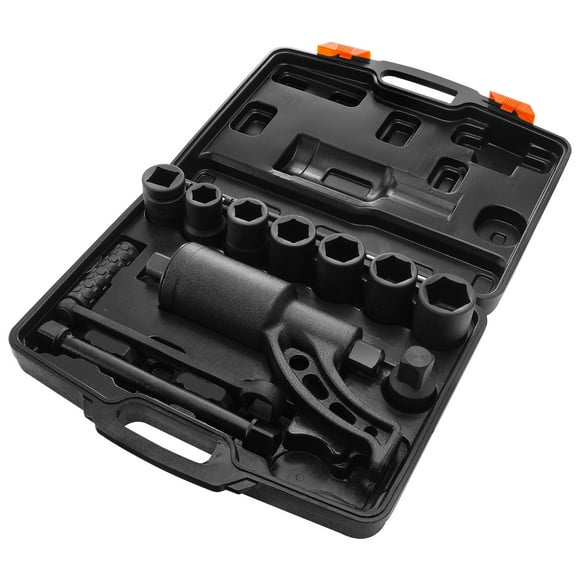 KFFKFF Torque Amplifier, 1 Inch Drive Lug Nut Wrench - Durable Torque Amplifier Set, 1:58 Ratio, 4800N.m for Lug Nut Removal, Comes with 8 Sockets (24-38mm) & Carrying Case