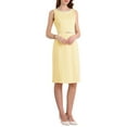 thumbnail image 2 of INSPIRE CHIC Women's Rhinestone Boat Neck Dresses Sleeveless Pencil Sheath Dress S Light Yellow, 2 of 5