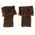 thumbnail image 4 of Calentadores de piernas de invierno, calcetines con botones de crochet, calcetines cortos para botas, puños y cubrepiernas. café, 4 of 5