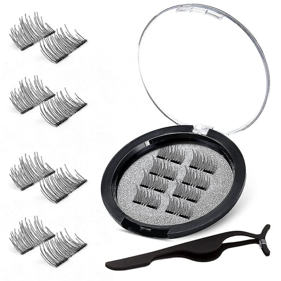 Dual Magnetic Eyelashes, 0.2Mm Ultra Thin Magnet, Light Weight & Easy To Wear, Best 3D Reusable Eyelashes