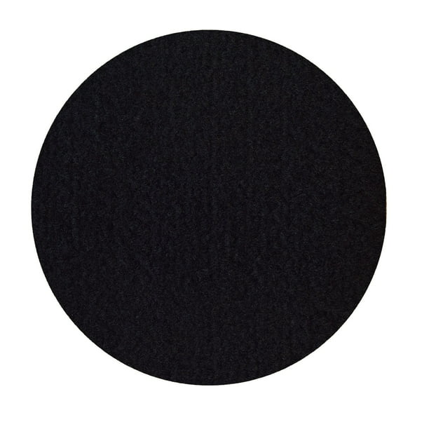 Saturn Collection Solid Color Area Rugs, Black Round Outdoor Rugs