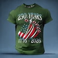 thumbnail image 2 of 250Th Anniversary Casual Short Sleeve T Shirt Comfortable Breathable 250Th Mens Graphic Tees Army Green L, 2 of 6