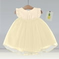 thumbnail image 5 of Povozer Baby Girl Dress Tutu Ruffle Sleeveless Dresses Party Outfits Birthday Dress(White,12-18M), 5 of 5