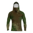 thumbnail image 2 of Men's UPF 50+ Sun Protection Hooded Shirt with Integrated Face Cover Long Sleeve Lightweight Rash Guard Shirts M Army Green, 2 of 4