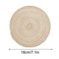 thumbnail image 2 of Btomtd Ramie Yarn Dining Table Placemats for Cup and Plate, Heat Insulation Pad for Table and Counter, Natural Fiber Table Place Mat for Dining and Kitchen, 7", Beige, 2 of 4