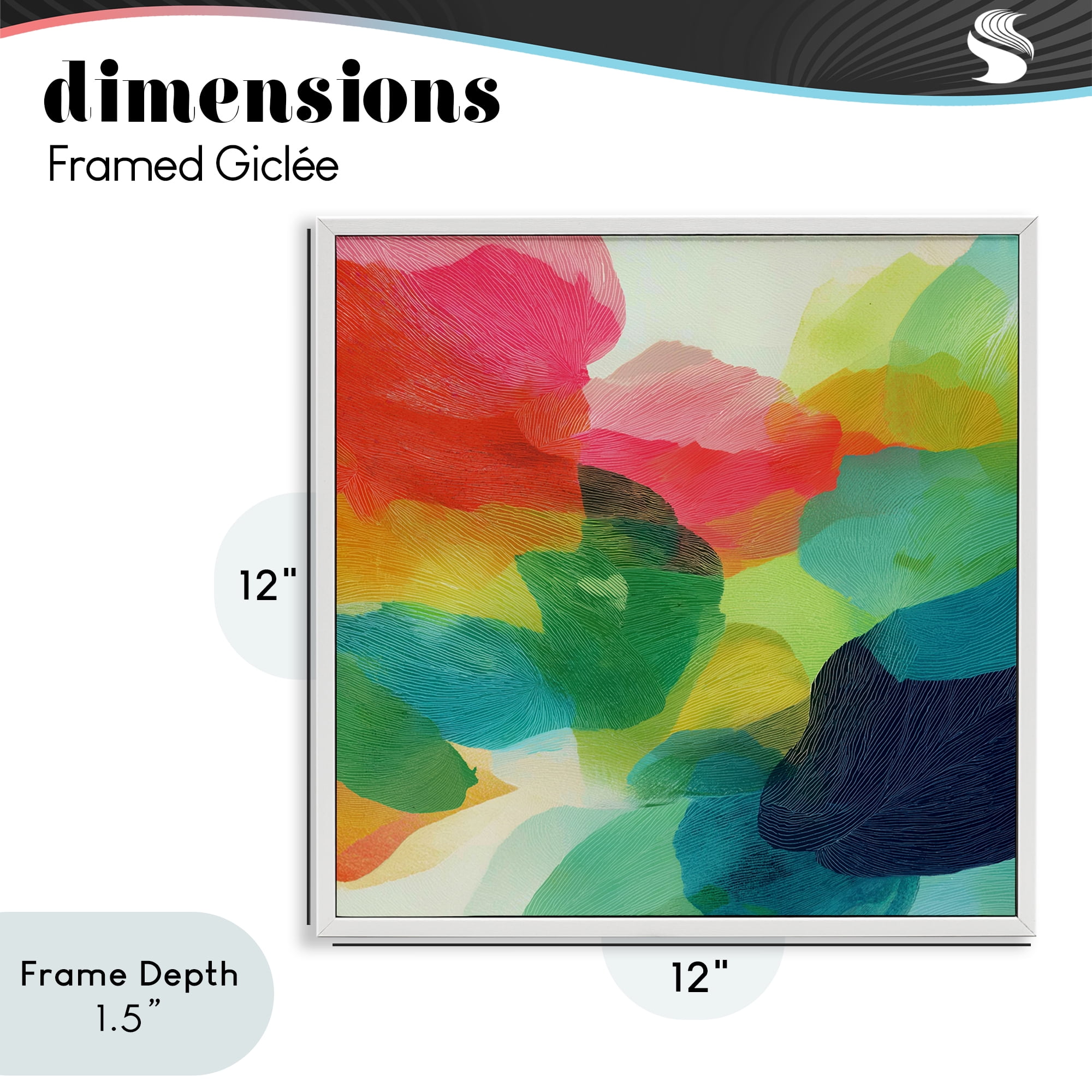 Stupell Industries Vivid Flowing Color Field White Framed Giclee Art, design by Chromatic Storm Studio