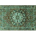 thumbnail image 1 of Ahgly Company Machine Washable Indoor Rectangle Persian Turquoise Blue Traditional Area Rugs, 7' x 10', 1 of 4