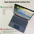 thumbnail image 2 of Detachable Bluetooth Type Cover 13 inch with Touchpad & Pen Holder for Surface Pro Copilot+ 11th, Pro 11/10/9/8, Pro X,Gray Whithout Backlit, 2 of 6