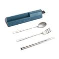 thumbnail image 2 of Ludlz Stainless Steel Cutlery Set with Travel Case Silent Interior Design Have Lunch On-the-Go Meals Supply, 2 of 8