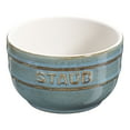 thumbnail image 1 of STAUB Céramique Ceramique Ensemble de 2 Ramequins Ronds en Turquoise Ancien, 1 of 5