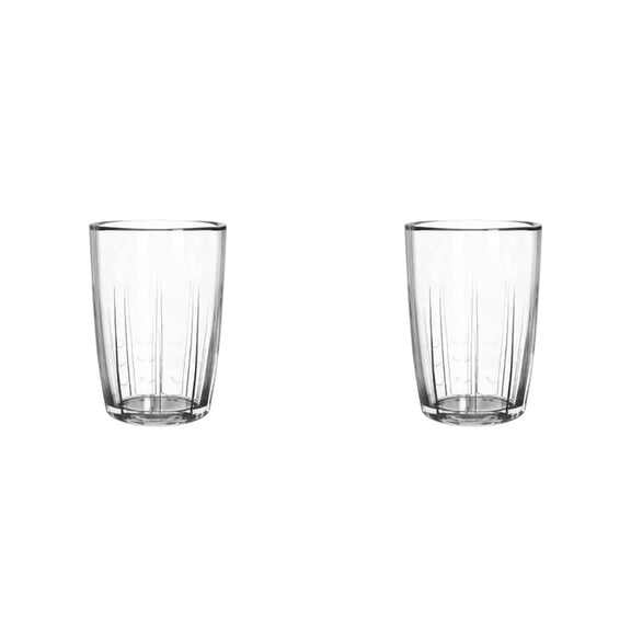 16-Ounce Water Cup Set, 2 Pcs Transparent Clear Tumblers Acrylic Drinking Glasses, Reusable Drinking Cups, Stackable, BPA-Free, Shatter Proof, Dishwasher Safe