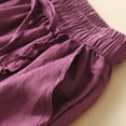 thumbnail image 7 of Timegard Womens Cotton Linen Shorts Wide Leg Ruffle Casual Loose Elastic Waist Shorts Summer Fashion, 7 of 7