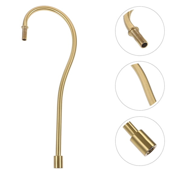 MLINS 2pcs Table Lamp Stem Replacement with Curved Downrod and Parts for Repair and DIY Lamp Kit Accessory