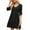 Black, variant on ZZwxWA Mini Dresses for Women 2025 3/4 Sleeve V Neck Knitted Button Down Elastic Waist Ruffle Tiered Dress with Pockets