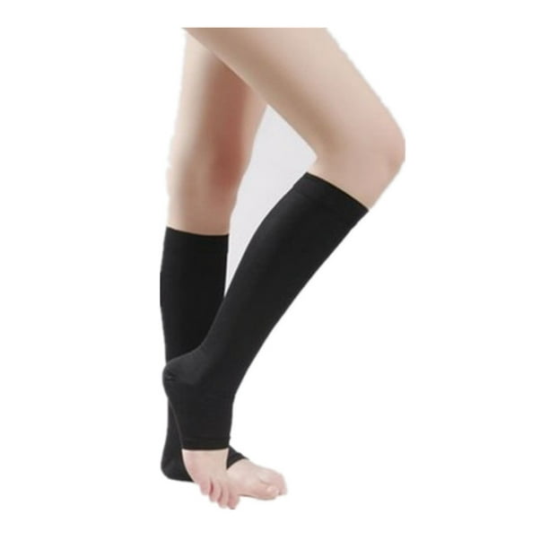 18-21mm Hg Women Yoga Socks COMPRESSION KNEE HIGH Open Toe Men Women ...