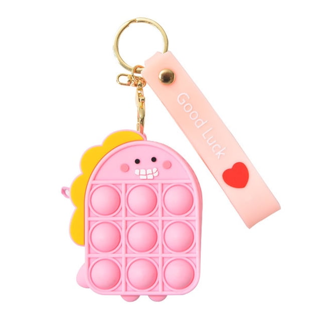 Juguete lindo de la cartera del monedero de la moneda del estallido para el regalo de las muchachas, burbujas pequeñas del bolso de los juguetes de las bolsas del silicón con el llavero