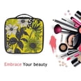 thumbnail image 6 of FORMRS Travel Makeup Bag Large Capacity Train Case Cosmetic Organizer with Adjustable Dividers, Yellow Flowers, 6 of 8