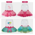 thumbnail image 3 of Vestido para perrita pequeña Lindo vestido tutú de princesa de 2 piezas con estampado de corazón y labios, vestido para cachorrita, adecuado para niñas, perritas pequeñas, rosa y azul, L., 3 of 5
