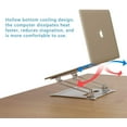 thumbnail image 3 of Laptop Stand, Laptop Riser, Aluminum Ergonomic Laptops Elevator for Desk, Metal Holder Compatible with Mac MacBook Pro Air, , HP, Dell, More 10-15.6 Inch PC Notebook, LS1 Silver, 3 of 7