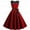 Red, variant on Plus Size Dresses Solid Swing Sleeveless Splice Prom Party Lace Vintage Sundress Black L