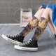 thumbnail image 5 of Fotbe Purple Flower Lazy Cat Calcetas Divertidas Estampadas para Hombre y Mujer, Calcetas de Algodón hasta la Rodilla para Caminar, Correr, Enfermería y Embarazo, 5 of 6