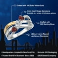 thumbnail image 2 of Gem Stone King 925 Silver and 10K Yellow Gold Red Garnet and Lab Grown DiamondEngagement Ring for Women | 1.04 Cttw | Heart Shape Gemstone January Birthstone | Size 8, 2 of 6