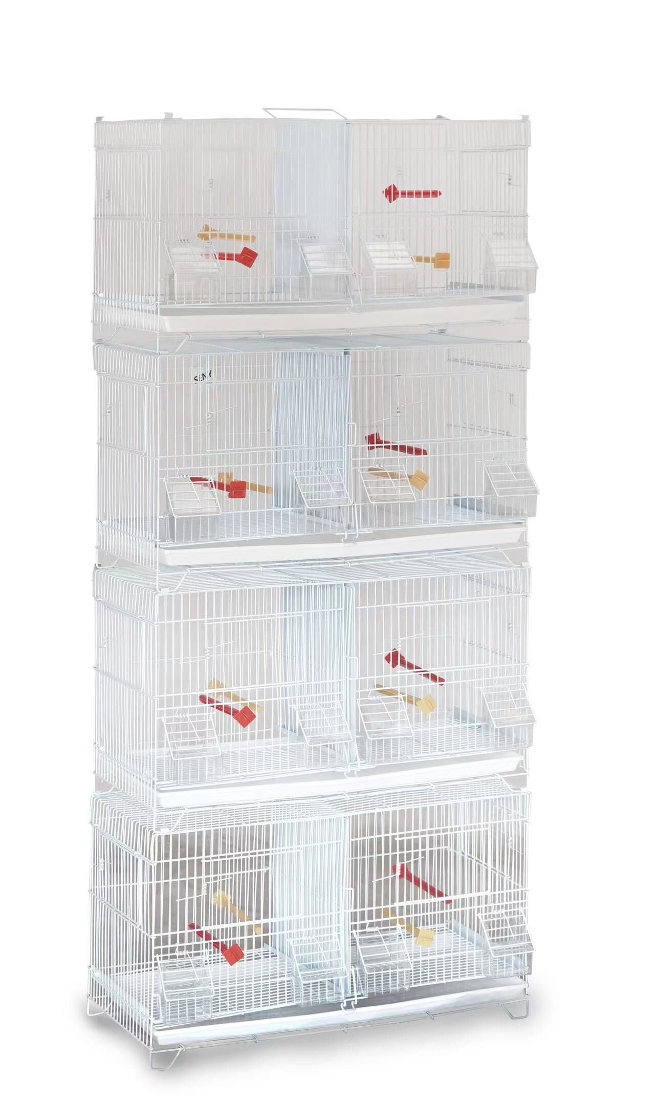 Seny Set of 4 Stackable Breeding Bird Cage for Canary Finch Small Birds, White
