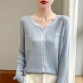 thumbnail image 5 of DuoJiaJ Women's Cardigan,Cardigan With Colorful Buttons And Faux Pockets Lightweight Knit For Early Fall Seasonal Fashion, 5 of 5