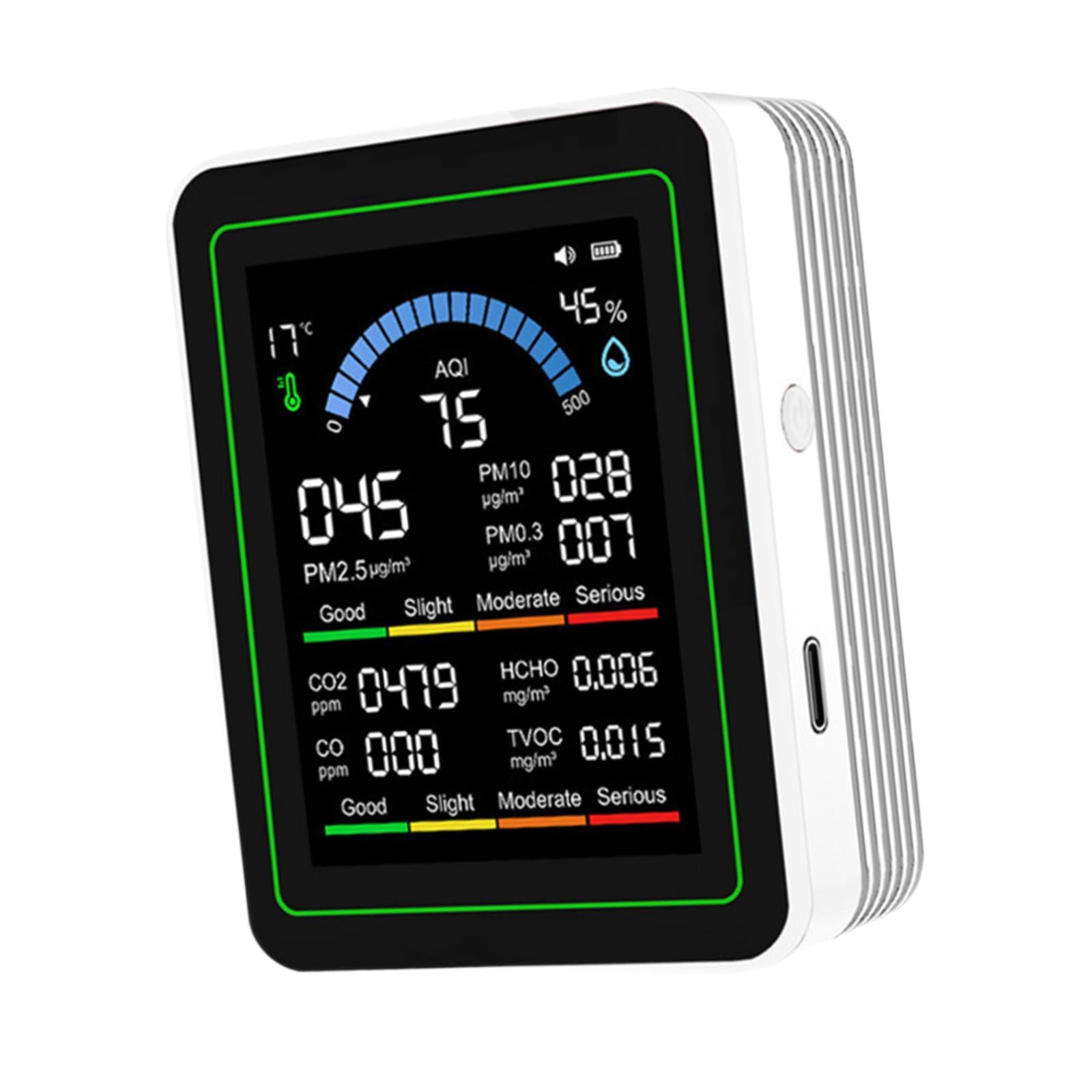 Zxpjkyu Mini Air Quality Meter Professional Air Analyzer for Greenhouse School House White