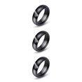 thumbnail image 3 of Guardurnaity Anillo de circón de cristal Superficie lisa Blanco Negro Cerámica Estilo simple Mujeres Amante Boda Compromiso Joyería Negro Type1 NO1, 3 of 6