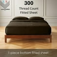 thumbnail image 2 of Fitted Sheet Only - Full XL Size, Chocolate Color 300-Thread-Count Egyptian Cotton 15-inch Deep Pockets 1-PC Bottom Fitted Sheet, 2 of 7
