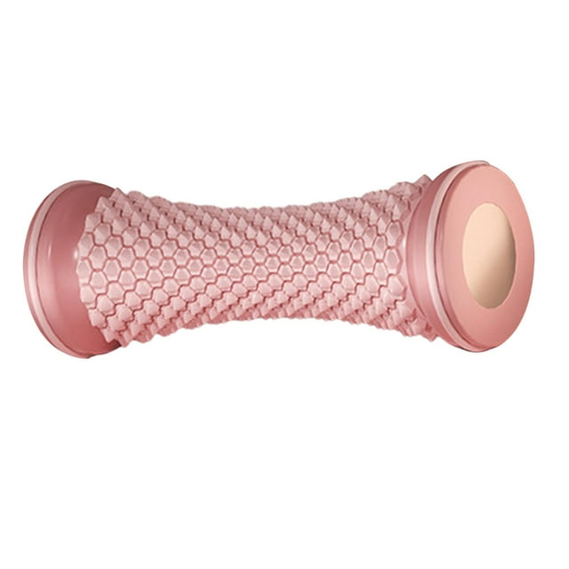 Rodillo de masaje de pies, rodillo de ejercicio, masaje de tejido profundo para mujeres, fascitis Rosa