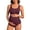 Red, variant on ATTRACO Womens Maternity Bikini Sets Scalloped Scoop Neck Tie Back Pregnancy 2 Piece Swimming Suit Ribbed High Waisted Swimsuits