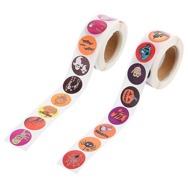 2 rollos de pegatinas de Halloween para decoración de Halloween