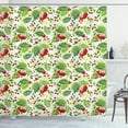 thumbnail image 1 of Ambesonne Rowan Shower Curtain, Green Leaves Wild Fruits, 69"Wx84"L, Apple Green Fern Green, 1 of 3