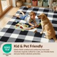 thumbnail image 4 of Design&I 4'x6' Washable Area Rug Striped Farmhouse Plaid Inspired Band Grid Front Minimalist Bold for Dorm Room, Living Apartment, Flatweave Daily Traffic Ready, 4 of 7