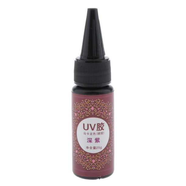Pegamento de cristal de resina UV Resina de para fundición de joyería, artesanía hecha (2 colores a elegir) Morado oscuro